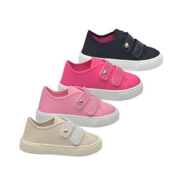 Imagem de Tênis Para Meninas 22 ao 33 tiras autocolantes Duplo Macio Leve Confor