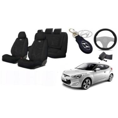 Imagem de Combo Luxo Veloster 11-19 +(Capa Volante) + Chaveiro - Ferro Tech