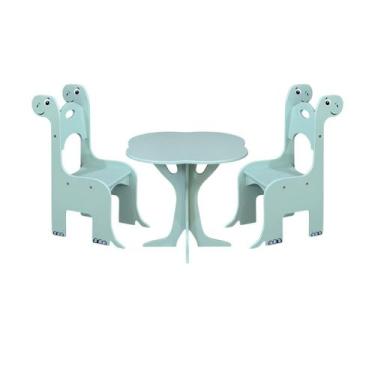 Imagem de Mesa 2 Cadeiras Dino Infantil MDF Segura Criança Brincar - Conjunto In