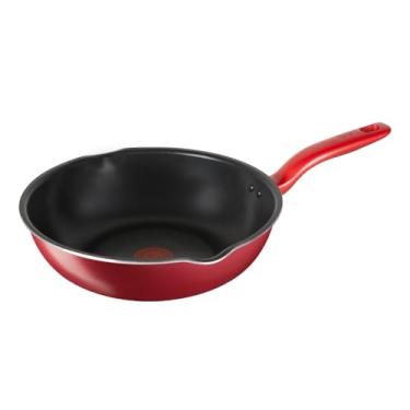 Imagem de Frigideira Wok Tefal So Chef 28 cm Vermelha – Antiaderente Titanium, Fundo de Indução para Todas as Fontes de Calor, Indicador Thermo-Sinal e Alta Espessura