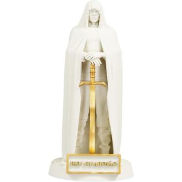 Imagem de Estátua Exu Guardião Imagem Umbanda Candomblé (Cor Mármore Dourado)