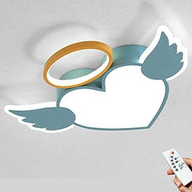 Imagem de Luminária de teto LED criativa moderna de designer, iluminação de teto para quarto infantil, decoração em formato de coração, lustre de acrílico para meninas e meninos, regulável com control