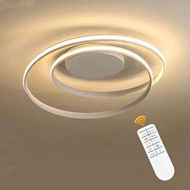 Imagem de Luminária de teto LED moderna regulável com design criativo, luminária de teto para sala de estar, quarto, lustre de teto de acrílico e metal, luminárias de teto, branco-L45cm