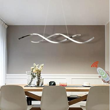 Imagem de Luminária pendente moderna de metal e acrílico com regulagem de intensidade, ajustável, para mesa de jantar, ilha de cozinha, lustre elegante para sala de estar, sala de estar e iluminação d