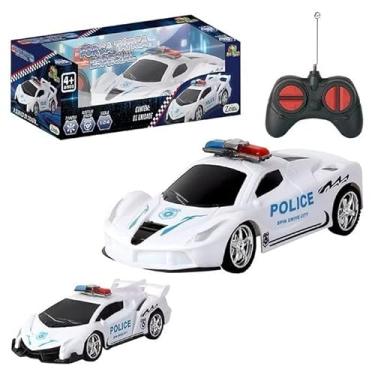 Imagem de Carro de Controle Remoto Policial, 7 Funções, Escala 1:24, Branco e Azul