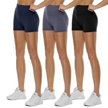 Imagem de Shorts de motociclista QGGQDD de cintura alta 3/5/8 pretos para mulher