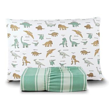 Imagem de Jogo De Lençol Joy Kids Solteiro 2 Peças Micropercal 200 Fios Infantil - Dino World - 100% Poliéster