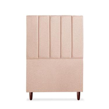 Imagem de Cabeceira de Solteiro 90 Cm Carla Sem Frame Linho Rose - Tifanny decor
