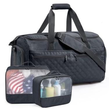 Imagem de ELCUPA Bolsas de vestuário para viagem - Bolsa de viagem para homens e mulheres, 2 em 1 bolsa de viagem grande com compartimento de sapatos para pendurar terno vestido bolsa de fim de semana item