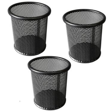 Imagem de Kit 3 Porta Lápis Organizador Escritório Mesa Caneta Treco lapiseira m