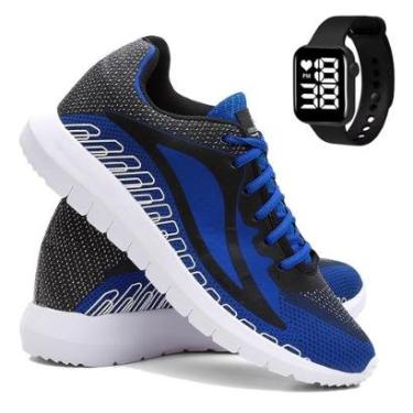 Imagem de Kit Tênis de Academia e Corrida Masculino Esporte Super Leve com Relógio-Masculino