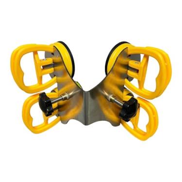 Imagem de IEUDNS Ferramenta de instalação de juntas de pedra em ângulo reto, com ventosa de 2,17" para granito, 4 Ventosas Amarelas