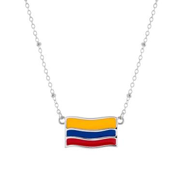 Imagem de Bolenvi Your Country Flag Travel Nation Pride Colares femininos com pingente esmaltado, gargantilha ajustável de 40 a 50 cm para corrente longa, presentes para ela, Adjustable, Aço inoxidável, Sem