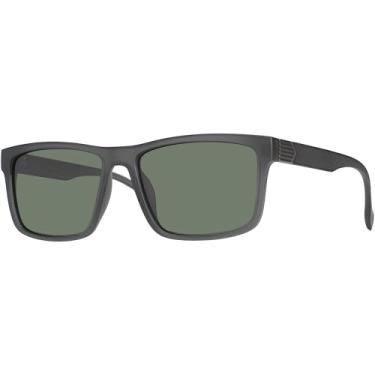 Imagem de Óculos de Sol Quadrado Masculino Polarizado Proteção UV400 Original Cinza E Verde Village Heaven 6283