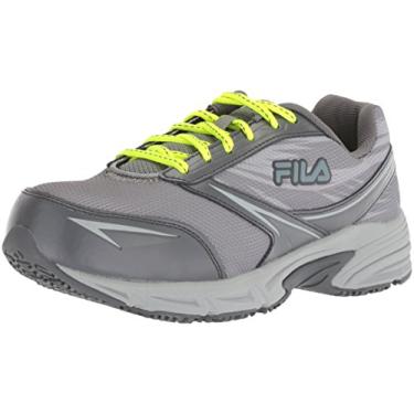 Imagem de Fila Women's Memory Reckoning 8 Slip Resistant Steel Toe Running Shoe Food Service, Monument/Castlerock/Safety Yellow, 9 B US