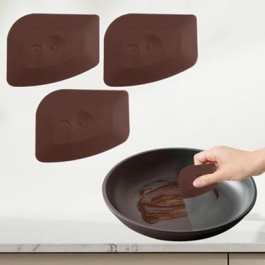 Imagem de Raspador de panela de plástico, 3 peças, não arranha para ferro fundido, conjunto de cozinha, limpeza de panelas e frigideiras
