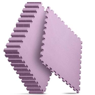 Imagem de Tapete de ginástica doméstico Nazhura EVA Foam 32 peças 61x61x1,3 cm