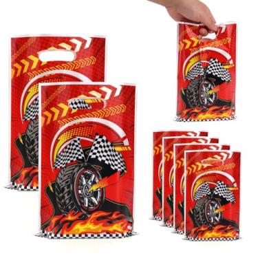 Imagem de 50un Sacos Presente Carro de Corrida, Sacos Brindes Premium Duráveis com Estampa Desenho Animado Lembrancinhas Práticas com Tema de Carro Corrida Adequadas para Aniversários Eventos