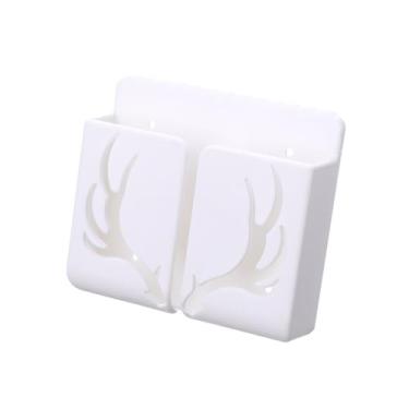 Imagem de Pacote com 1 chifre montado na parede - organizador de design, ideal para armazenar telefones, controles remotos e acessórios pequenos