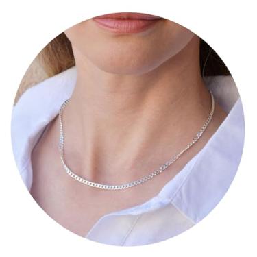 Imagem de Corrente de elos cubanos para mulheres e homens, colar de meio-fio de 3,5 mm, aço inoxidável, opção banhada a ouro 18K, uso em camadas ou pingente, 3.5mm 22inch, Aço inoxidável, Sem Pedra Preciosa