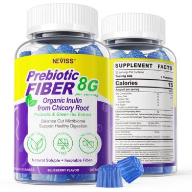 Imagem de Gomas de fibra NEVISS para adultos com probióticos 8g 60 gomas veganas