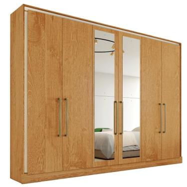 Imagem de Guarda Roupa Argos 6 Portas 100% Mdf 2 Espelhados Mademarcs Peroba