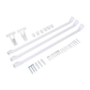 Imagem de FTVOGUE 3 PCS Fio Conjunto de Suportes de Prateleira de Aço Fio Suporte de Prateleira Com 6 Braçadeiras 2 Suportes de Extremidade para 12 Polegadas Fio Prateleira Armário Armário