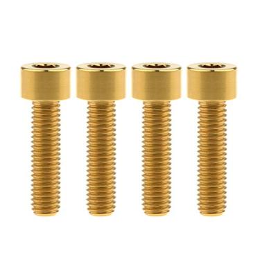 Imagem de Wanyifa Titanium Ti M8 x15 20 25 30 35 40 45 50 60 m 1,25 mm Pitch Hex Allen parafusos pacote com 4 (cabeça quadrada M8 x 30 mm, dourado)