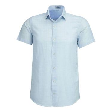 Imagem de Camisa Social Manga Curta Amil Comfort Visco Linho Maquinetado 1905, A