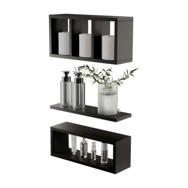 Imagem de Nichos Prateleiras Decorativas França 40cm Preto Para Banheiro