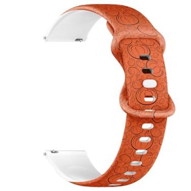 Imagem de THAZEE Pulseira de silicone macia compatível com Amazfit GTS 4 / GTS 4 Mini/GTS 3 / GTS 2 / GTS 2 mini/GTS, 20 mm (Outline Pumpkins Pumpkin)