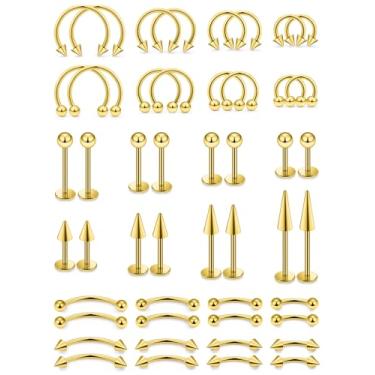 Imagem de Xnsjeyy 20G Anéis de lábio de nariz de ferradura de aço cirúrgico tragus para frente helix concha torre Daith brinco de cartilagem confortável medusa vertical labret cobra mordida monroe piercing de