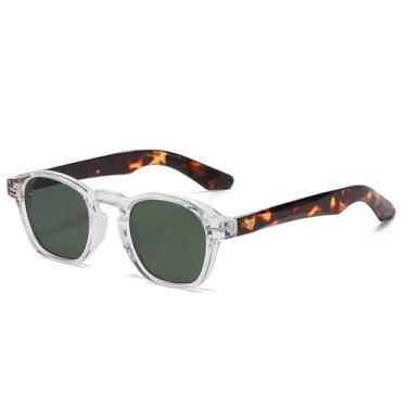 Imagem de Óculos de Sol Masculino e Feminino Rivets Punk com Estampa de Leopardo, Proteção UV400, Ideais para Esportes ao Ar Livre, Corrida e Ciclismo, Lentes Verde-escuras Transparentes
