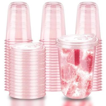 Imagem de Óculos descartáveis sem haste Xuelimei 500mL PET (50, rosa)