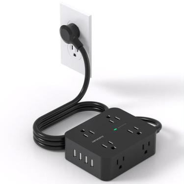 Imagem de Protetor de sobretensão Power Strip HANYCONY com 8 tomadas e 4 USB