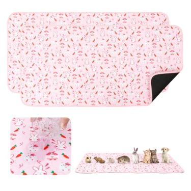 Imagem de ZJRDYYK Pacote com 2 forro impermeável para gaiola de porquinho da índia, almofada reutilizável lavável para xixi de porquinho-da-índia, fundo de lona de gaiola de porquinho-da-índia, roupa de cama