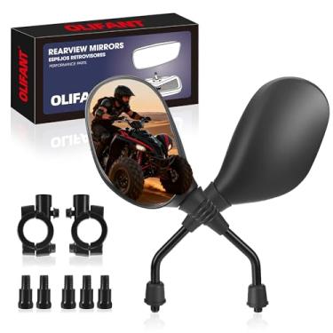 Imagem de Espelhos retrovisores de motocicleta ATV para Polaris Sportsman Honda Foreman Yamaha Big Bear Arctic Cat Suzuki Quadsport CFmoto Cforce 8 mm/10 mm Adaptador 7/20.3 cm Suporte de guidão para