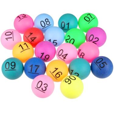 Imagem de DECHOUS Bolas numeradas multicoloridas de 1 a 20 para sorteios e atividades noturnas de jogos, mini bolas de plástico para festas, tênis de mesa ou loteria, equipamentos de atividades em grupo