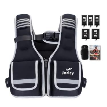 Imagem de Colete com peso ajustável feminino masculino de 2,3 a 5,4 kg com 5 pesos removíveis, coletes femininos pesados com zíper para caminhada, corrida, treino de força, preto