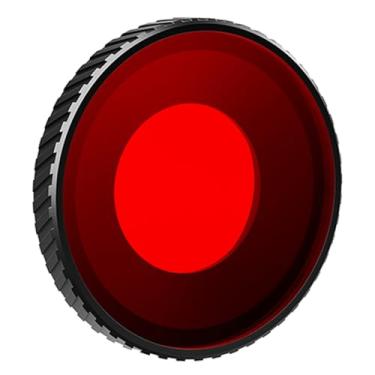 Imagem de OURHZTB Filtro de mergulho à prova d'água filtro de lente protetora para câmera esportiva DJI Osmo Action 5 Pro/Action 4, protetor de lente subaquática antiembaçamento (vermelho)