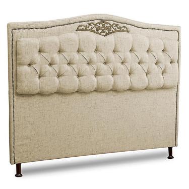 Imagem de Cabeceira Estofada Cama Box Casal King Size Belize 195cm Linho Areia - Desk Design