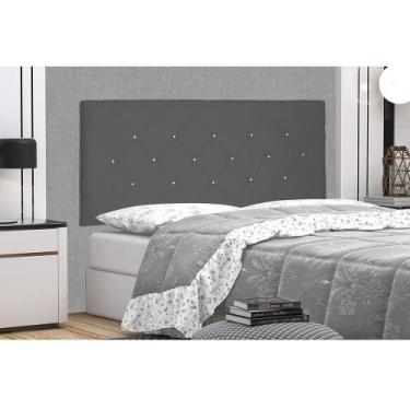 Imagem de Cabeceira Painel Tânia Para Cama Box King 195 cm Suede Cinza S04 - D'R