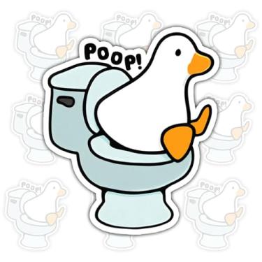 Imagem de 3 peças adesivos de pato cocô presentes para amantes de ganso engraçado vaso sanitário cocô de ganso! Adesivos à prova d'água fofo cocô de pato no banheiro com decalque de carro de vinil divertido
