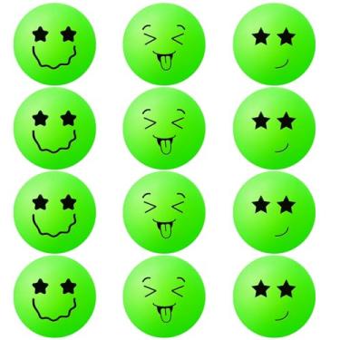 Imagem de Soulchen 12 bolas de tênis de mesa que brilham no escuro, presentes verdes de Natal, bola luminosa, néon, jogos de festa, saco de brindes, companheiro de brincadeira fiel de gato, jogos divertidos em