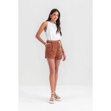 Imagem de Shorts feminino em viscose Essendi 34, Marrom médio, 40