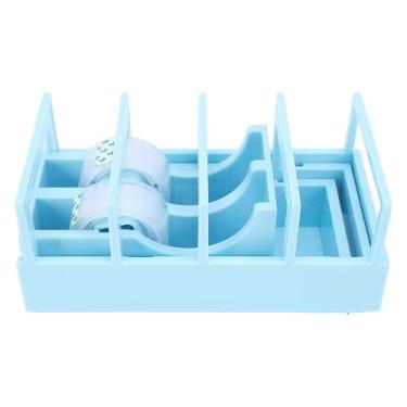 Imagem de Dispensador de fita dobrável portátil, suporte de mesa com cortador para embrulho de presente e uso no escritório, inclui 2 rolos de fita transparente para embalagem, artesanato e suprimentos