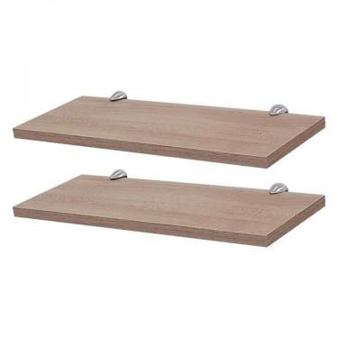 Imagem de Kit 2 Prateleiras 30 X 15cm Carvalho Com Suporte Tucano