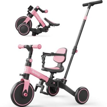 Imagem de Bicicleta infantil besrey 5 em 1 com alça de pressão para crianças de 
