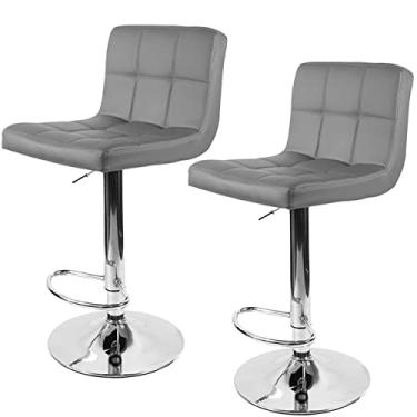 Imagem de Kit 2 Banquetas Gomos para Cozinha em Material Sintético 3-35 Cor Cinza