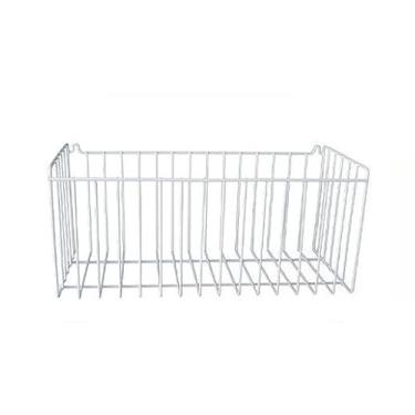 Imagem de Cesto de Fruteira Cesto Organizador Multiuso 15x15x35cm Fruteira de Parede Cesto Aramado (BRANCO,1 UNIDADE)